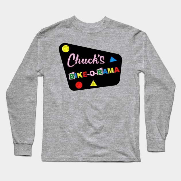 Chuck's Bike-O-Rama, Vintage Long Sleeve T-Shirt by Triggers Syndicate